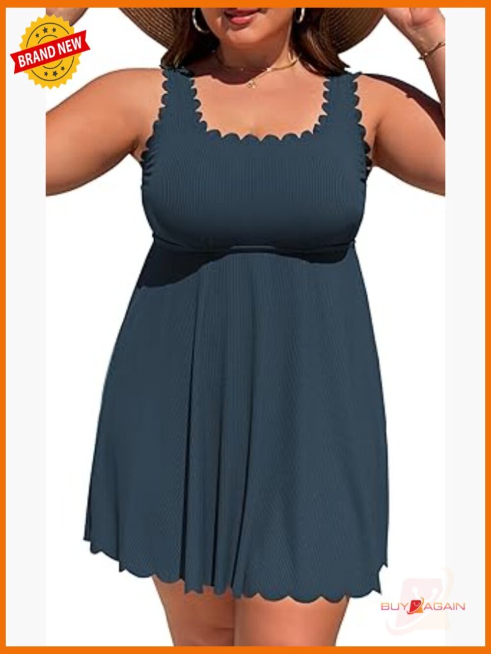 Plus Size Swim Dress One Piece Tummy Control Ruched Bathing Suit